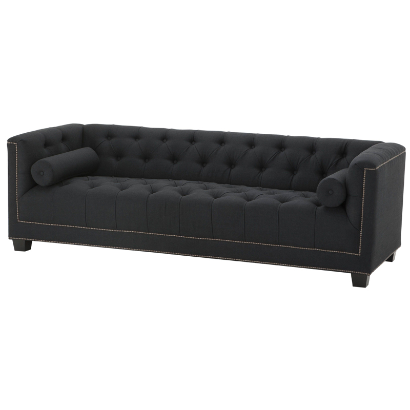 Диван Eichholtz Sofa Paolo black Черный Коричневый в Новосибирске | Loft Concept 