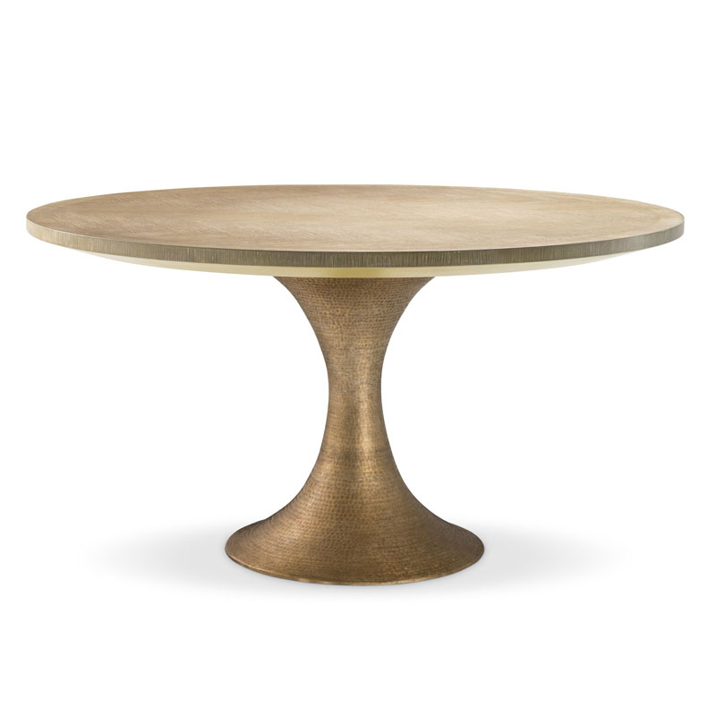 Обеденный стол Eichholtz DINING TABLE MELCHIOR ROUND brass Латунь в Новосибирске | Loft Concept 