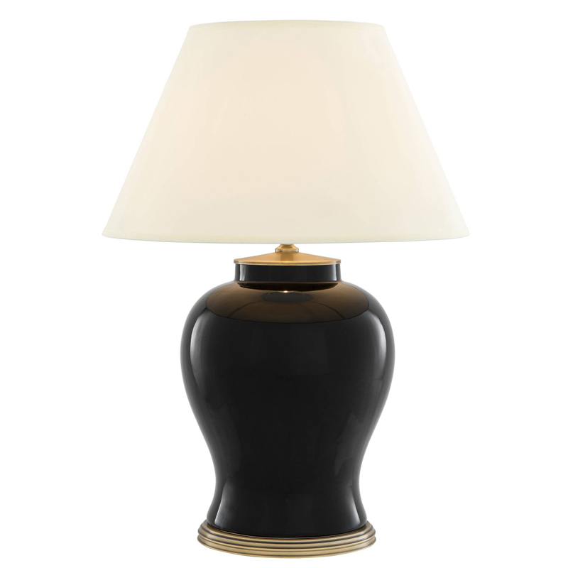 Настольная лампа Eichholtz Table Lamp Mundon Белый Черный Латунь Античная полированная в Новосибирске | Loft Concept 