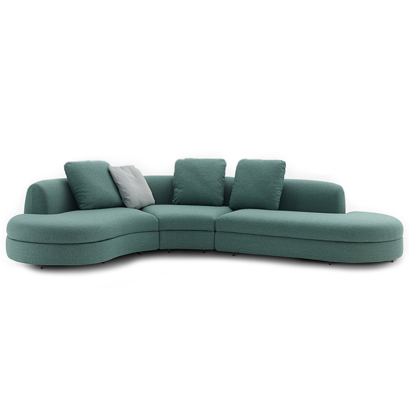 Современный 3-х местный Диван California трансформер круглой формы  Зеленый в Новосибирске | Loft Concept 