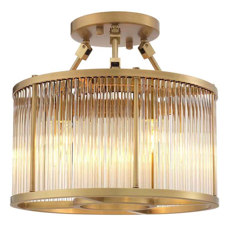 Потолочный светильник Eichholtz  Ceiling Lamp Bernardi S Brass Прозрачное Стекло Латунь в Новосибирске | Loft Concept 