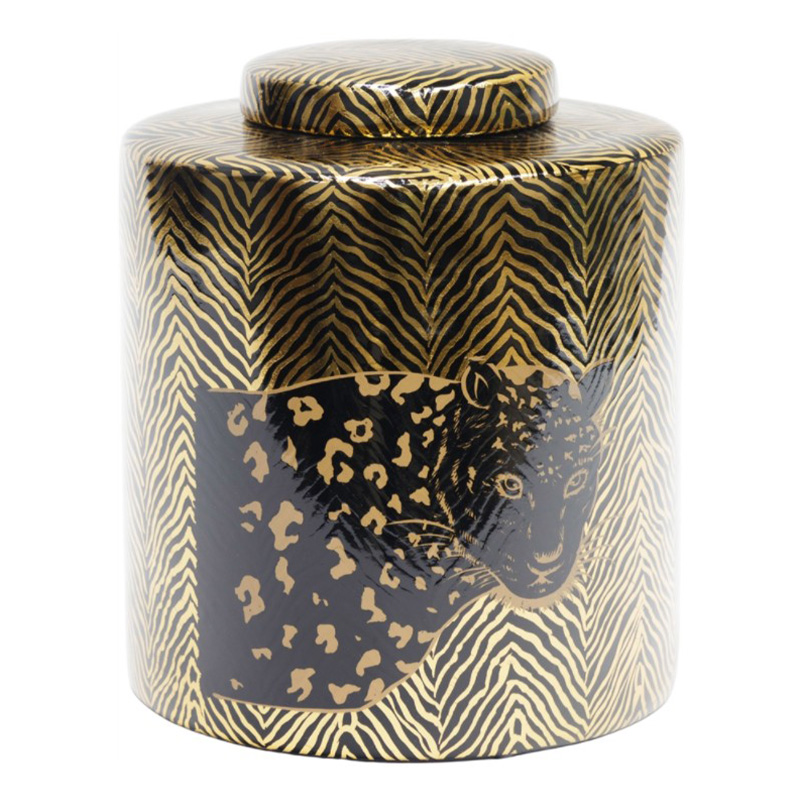 Ваза Leopard Vase black and gold 25 Черный Золотой в Новосибирске | Loft Concept 