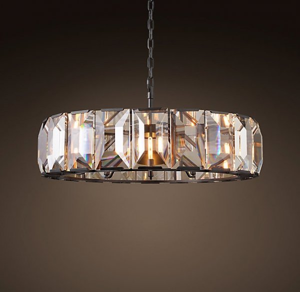 Люстра RH Harlow Crystal Round Chandelier 10 Черный в Новосибирске | Loft Concept 