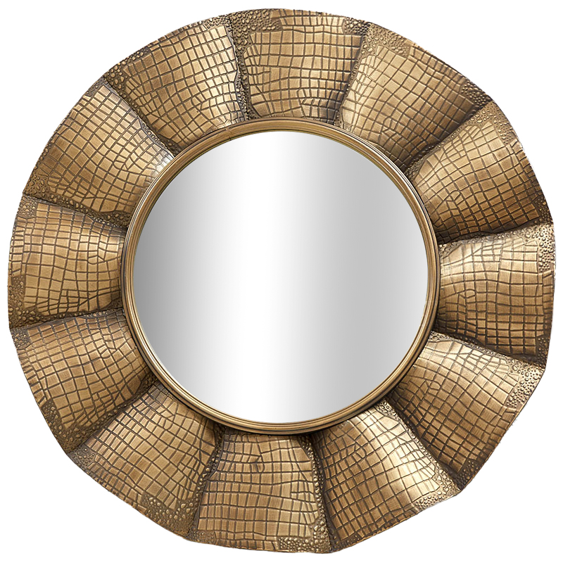 Круглое зеркало Aguirre Round Brass Mirror Латунь Зеркало в Новосибирске | Loft Concept 