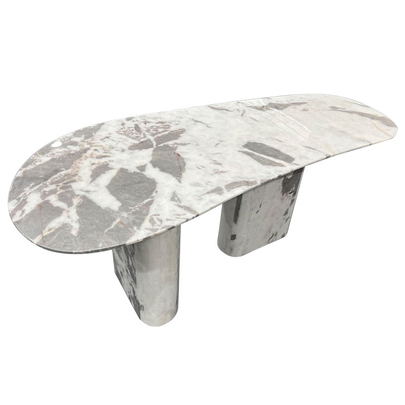 Обеденный стол Ernest Grey Marble Dining Table Серый в Новосибирске | Loft Concept 