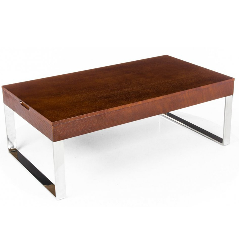 Кофейный стол Annecy Coffee Table brown Коричневый Хром в Новосибирске | Loft Concept 