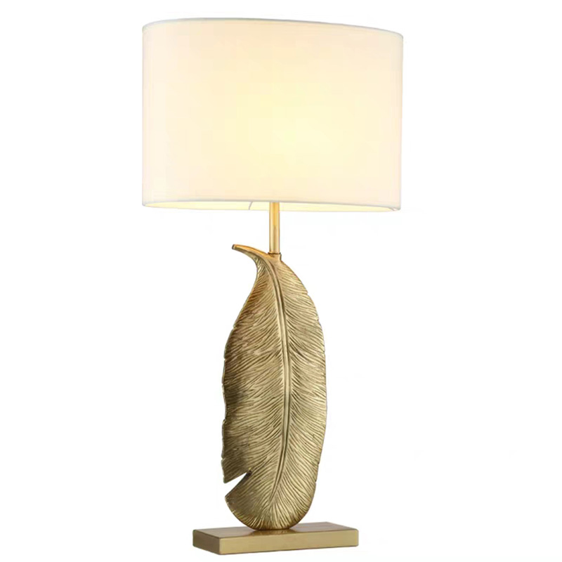 Настольная лампа Leaf Brass Table Lamp Золотой Белый Черный в Новосибирске | Loft Concept 