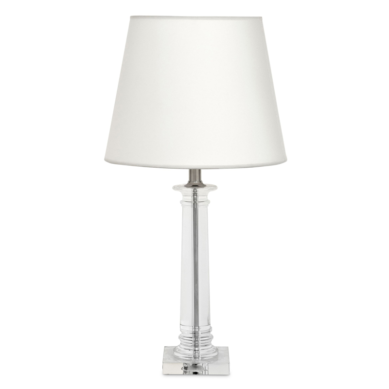 Настольная лампа Eichholtz Table Lamp Bulgari S Прозрачный Белый Никель в Новосибирске | Loft Concept 