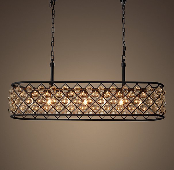 Люстра RH Spencer Rectangular Chandelier 100 Черный в Новосибирске | Loft Concept 