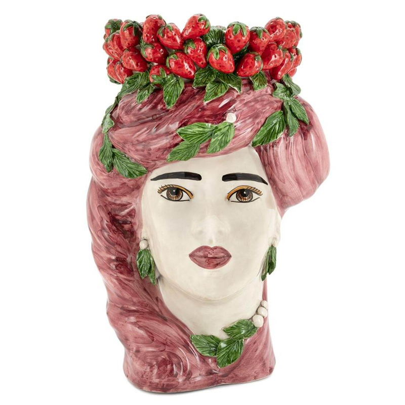 Ваза VASE STRAWBERRIES HEAD LADY BIG Red Бургундский красный в Новосибирске | Loft Concept 