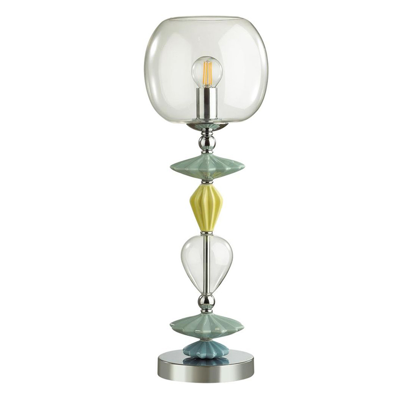 Настольная лампа Iris Glass Table lamp Candy chrome Прозрачный (Transparent) Желтый Зеленый Хром Голубой в Новосибирске | Loft Concept 