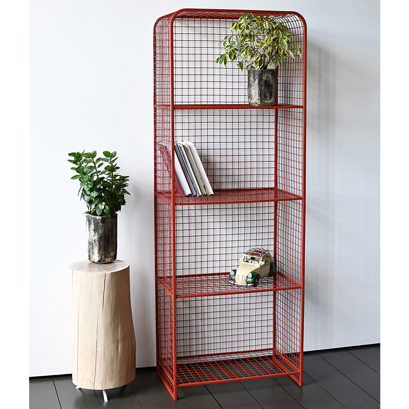 Стеллаж Weir Industrial Metal Rust Rack Красный в Новосибирске | Loft Concept 