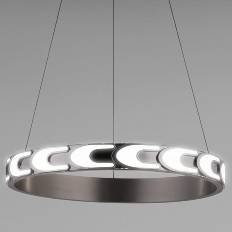 Люстра Maoris Ring Horizontal Chandelier D45 Никель Сатин в Новосибирске | Loft Concept 