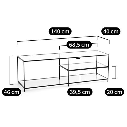 ТВ-тумба из стекла и металла Tingey Metal Glass TV Stand в Новосибирске