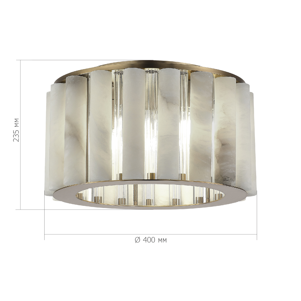 Потолочный светильник из стекла и премиального алебастра Ravishment в Новосибирске