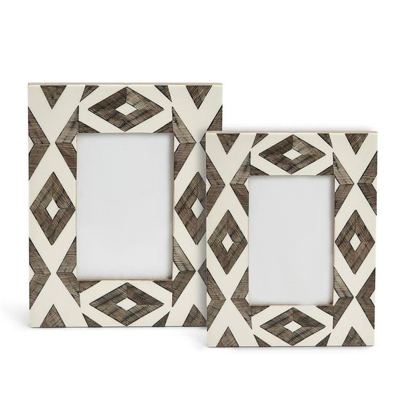 Фоторамка кость Ethnic Indian Wood Bone Inlay photo frame ivory ( слоновая кость ) Коричневый в Новосибирске | Loft Concept 