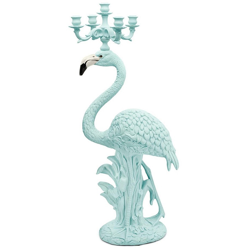 Подсвечник Candleholder Flamingo Bisc. Azure Matt Бирюзовый в Новосибирске | Loft Concept 