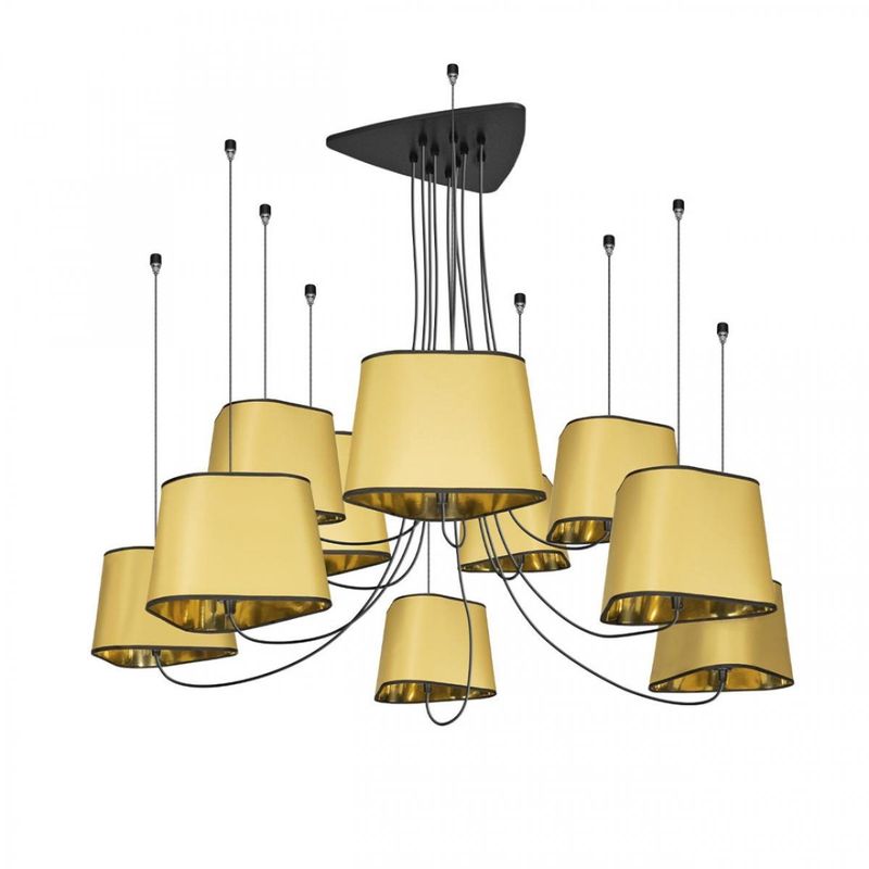 Люстра Designheure Lighting Gold 10 плафонов Золотой Черный в Новосибирске | Loft Concept 