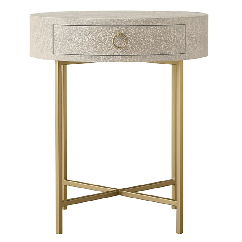 Gaston Stingray Round Ivory Side Table Приставной стол скат Золотой ivory ( слоновая кость ) в Новосибирске | Loft Concept 