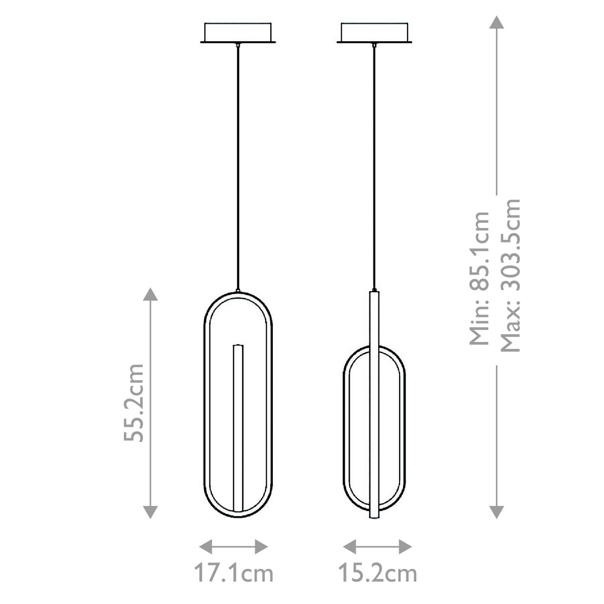 Подвесной светильник золотого цвета с двумя вытянутыми овальными рамками в форме скрепки Eurofase в Новосибирске