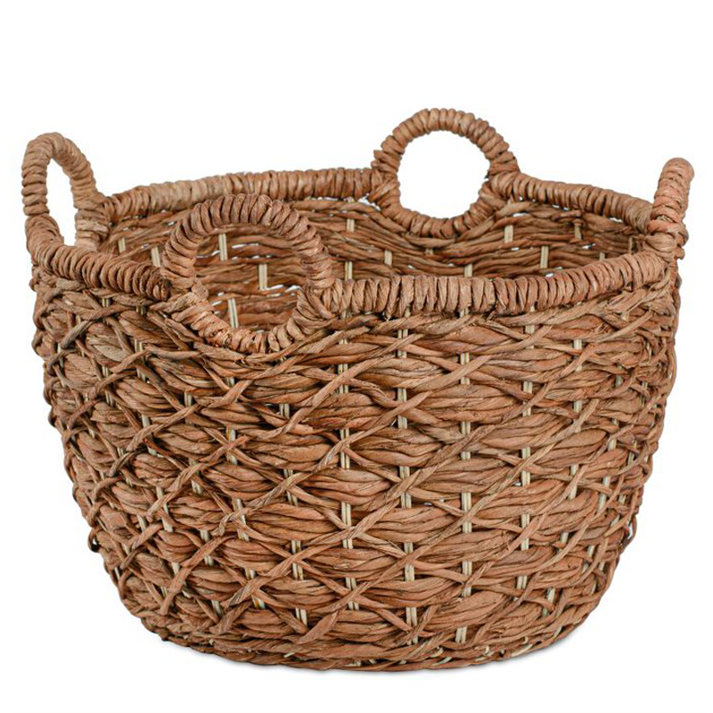 Корзина плетеная Wicker basket 4 handles Коричневый в Новосибирске | Loft Concept 