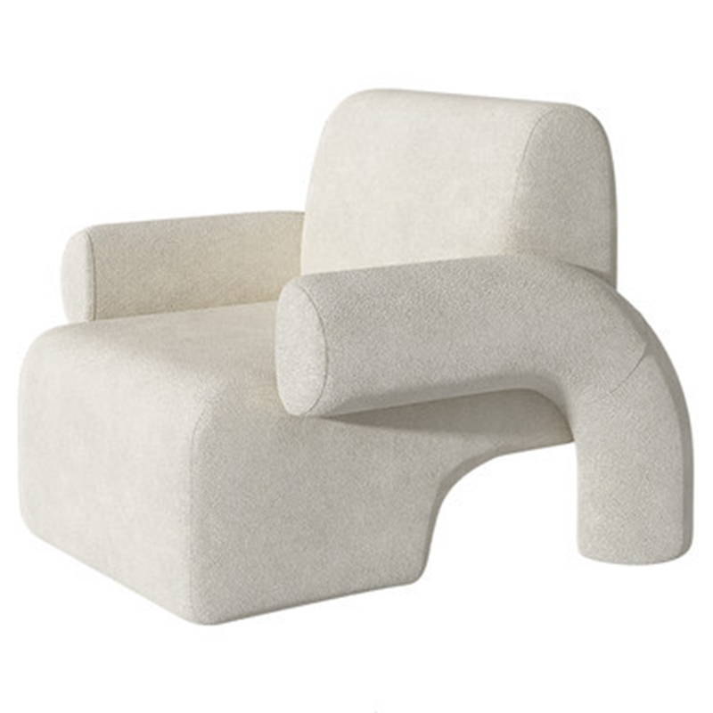 Кресло Odom White Boucle Armchair Белый в Новосибирске | Loft Concept 