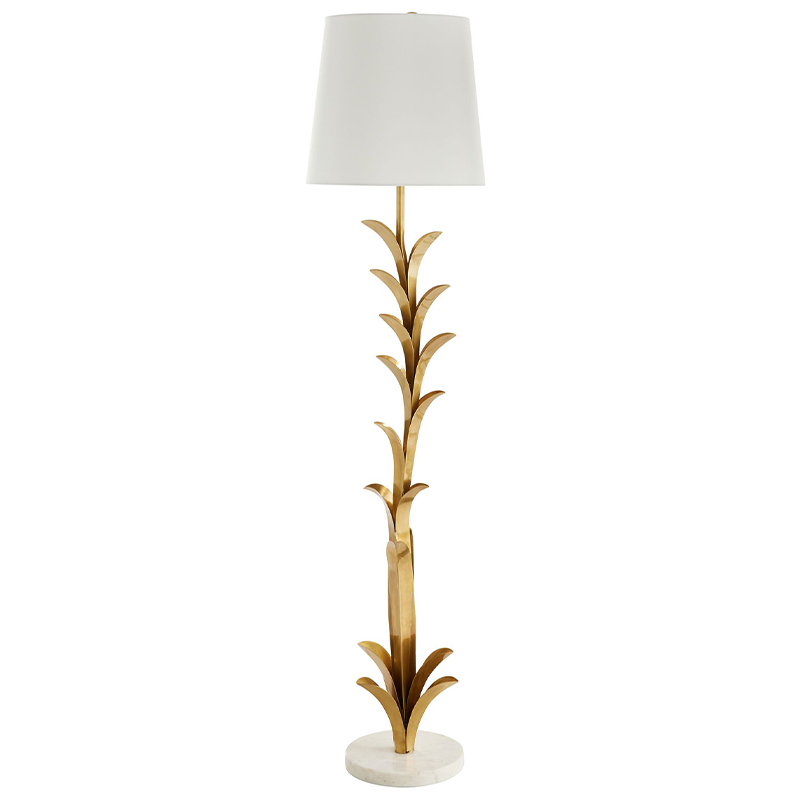 Торшер Arteriors ABBOTT FLOOR LAMP Латунь Белый в Новосибирске | Loft Concept 