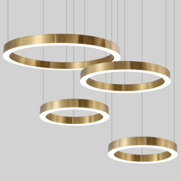 Люстра Light Ring Horizontal  Глянцевое золото Латунь в Новосибирске | Loft Concept 