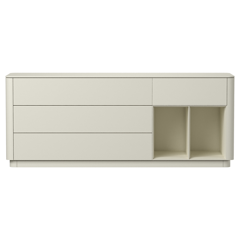 Тумба молочного цвета с ящиками и полками Tammi  Молочный в Новосибирске | Loft Concept 