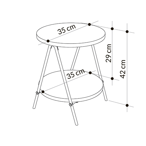 Стол приставной с 2-мя круглыми столешницами цвета антрацит ESSEL SIDE TABLE ANTHRACITE в Новосибирске