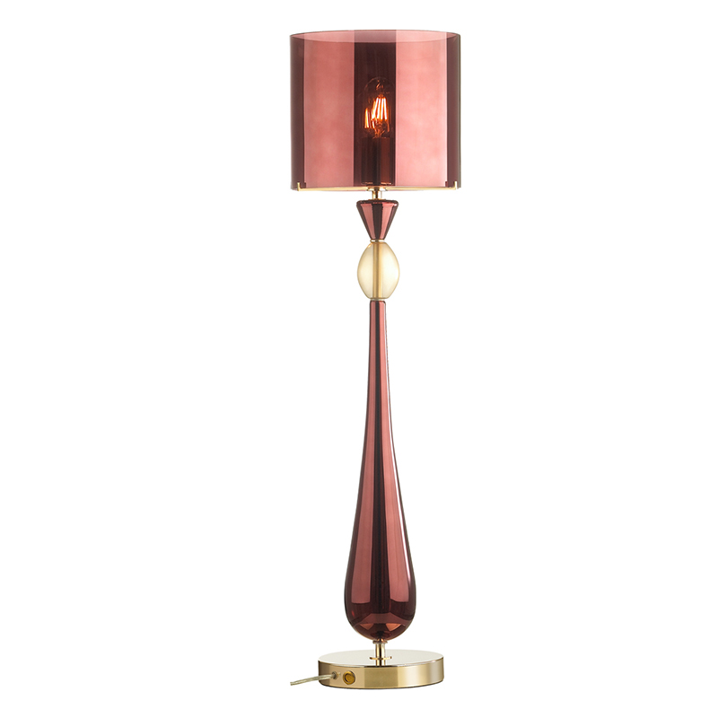 Настольная лампа Roser Burgundy Table Lamp Бургундский красный Золотой в Новосибирске | Loft Concept 