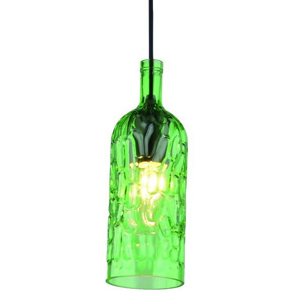 Подвесной светильник Geometry Glass Green Bottle Pendant Зеленый в Новосибирске | Loft Concept 