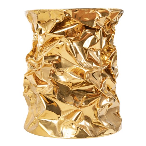 Приставной столик Stool Gold Crumpled Paper  в Новосибирске | Loft Concept 