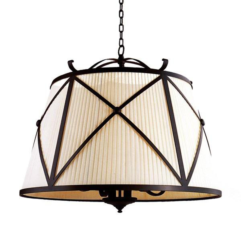 Люстра абажур Provence Lampshade Light Brown Chandelier Коричневый винтаж Бежевый в Новосибирске | Loft Concept 