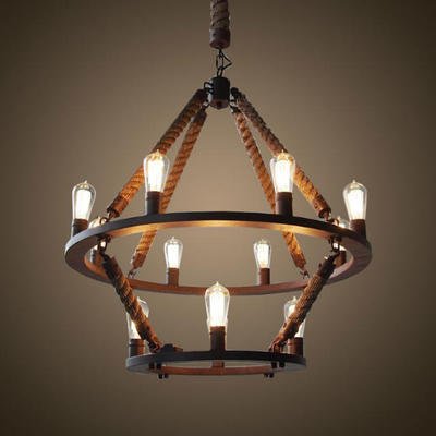 Люстра Rope Filament Chandelier Черный в Новосибирске | Loft Concept 