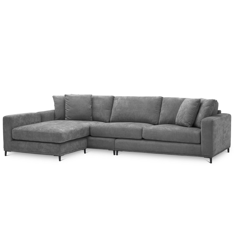 Диван Eichholtz Sofa Feraud Lounge grey Серый Черный в Новосибирске | Loft Concept 