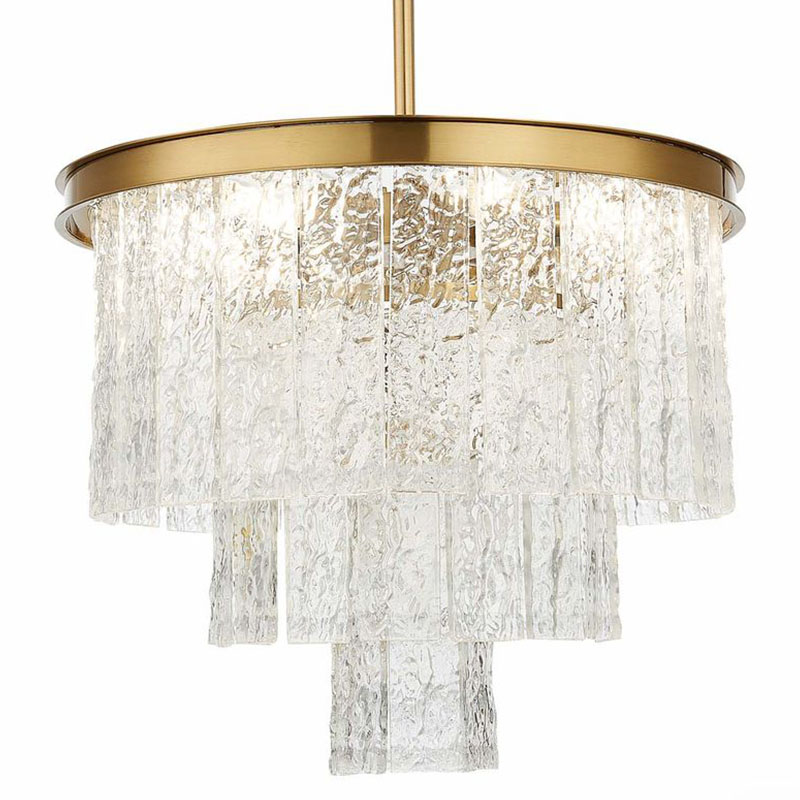 Люстра Renea Textured Glass Chandelier Brass Латунь Прозрачное Стекло в Новосибирске | Loft Concept 