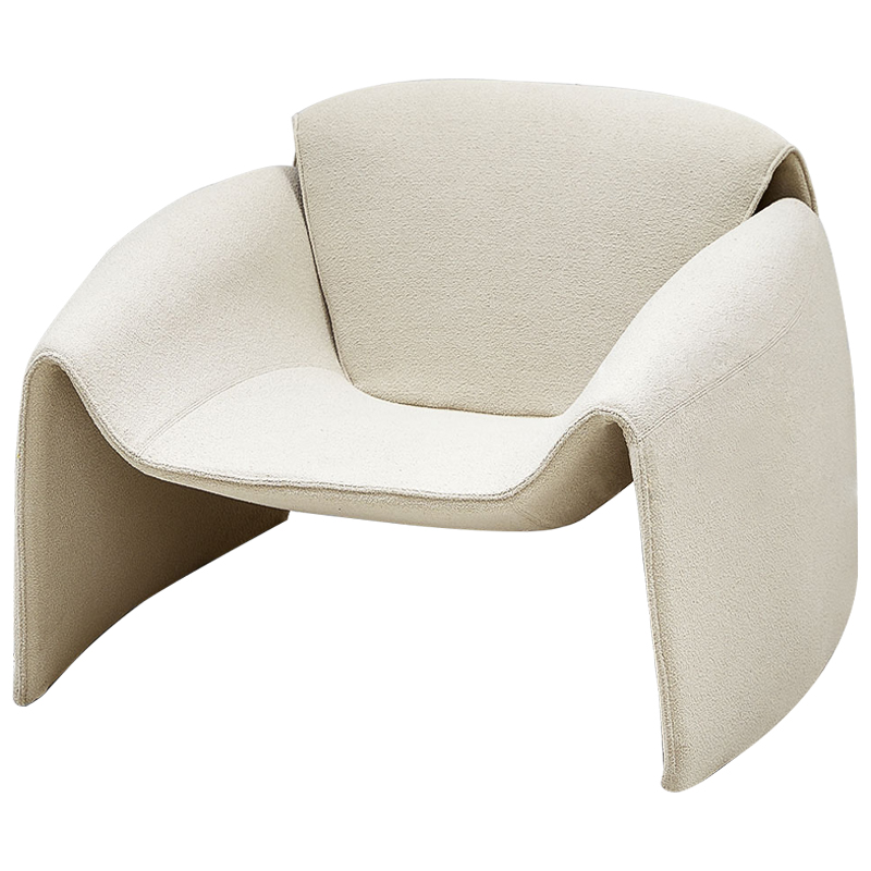 Кресло бежевое в стиле минимализм Chani Beige Armchair Бежевый в Новосибирске | Loft Concept 