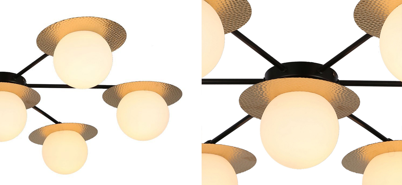 Люстра медного цвета с белыми плафонами MATISSE - фото