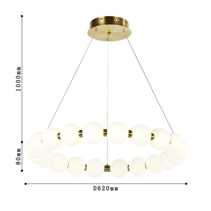 Люстра с плафоном из акриловых шаров PEARLS 62 см в Новосибирске