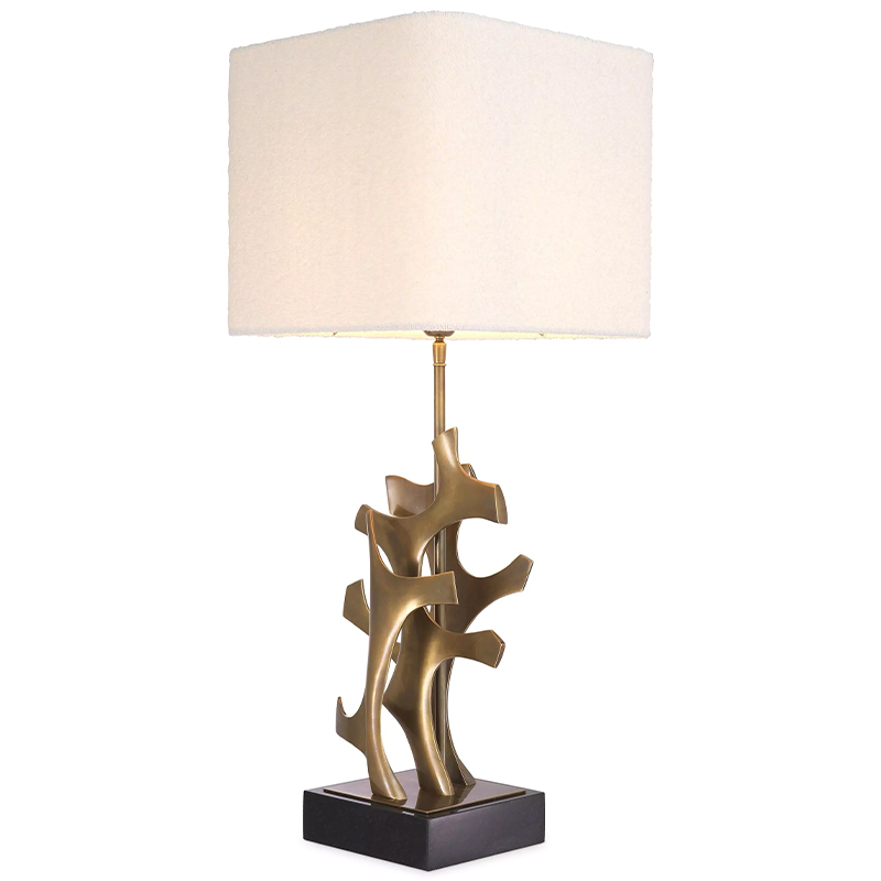 Настольная лампа Eichholtz Table Lamp Agape Brass Белый Латунь в Новосибирске | Loft Concept 