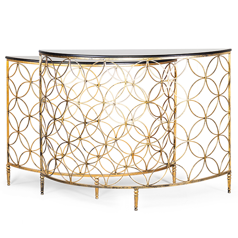 Комплект консолей Gold Lace Console Золотой в Новосибирске | Loft Concept 