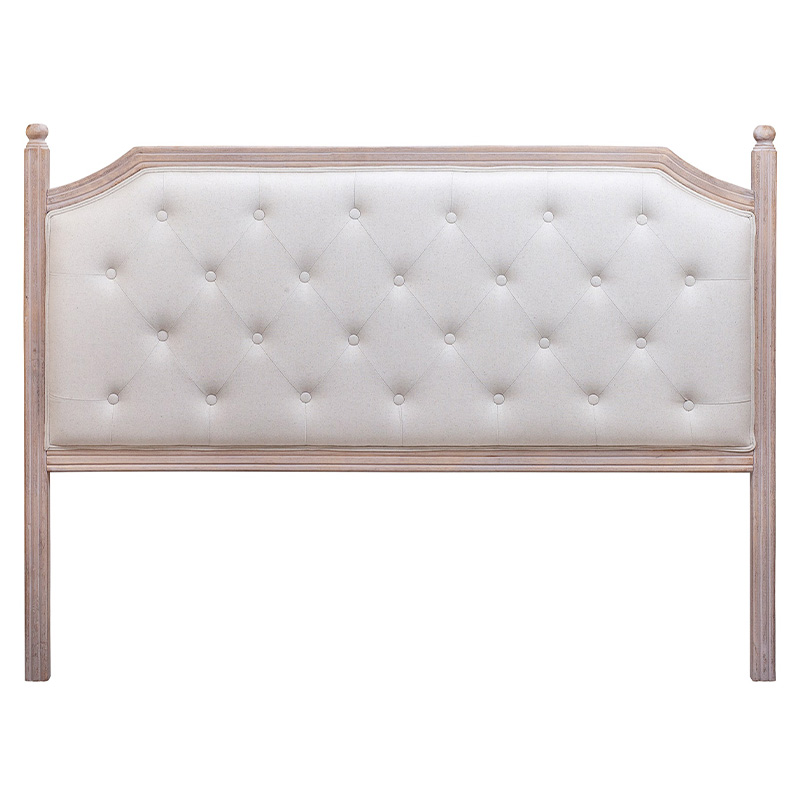 Изголовье кровати бежевое с мягкой обивкой из льна Emma Headboard Бежевый Коричневый в Новосибирске | Loft Concept 