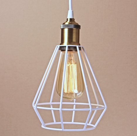 Подвесной светильник Wire Cage Pendant Punch White Белый в Новосибирске | Loft Concept 