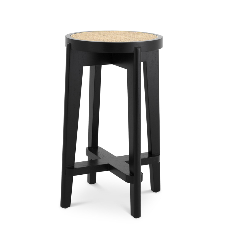 Полубарный стул Eichholtz Counter Stool Dareau black Бежевый Черный в Новосибирске | Loft Concept 