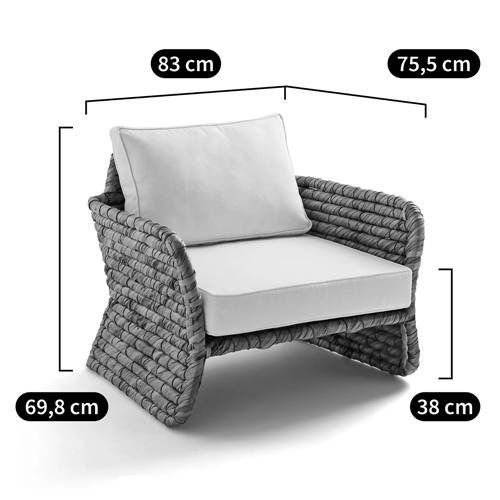 Кресло из плетеного гиацинта Gardner Wicker Armchair в Новосибирске