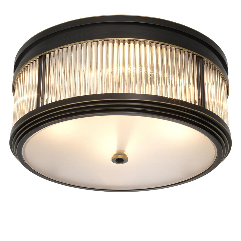 Потолочный светильник Темная бронза Dark bronze Disk Ceiling Lamp  Темная бронза Прозрачное Стекло в Новосибирске | Loft Concept 