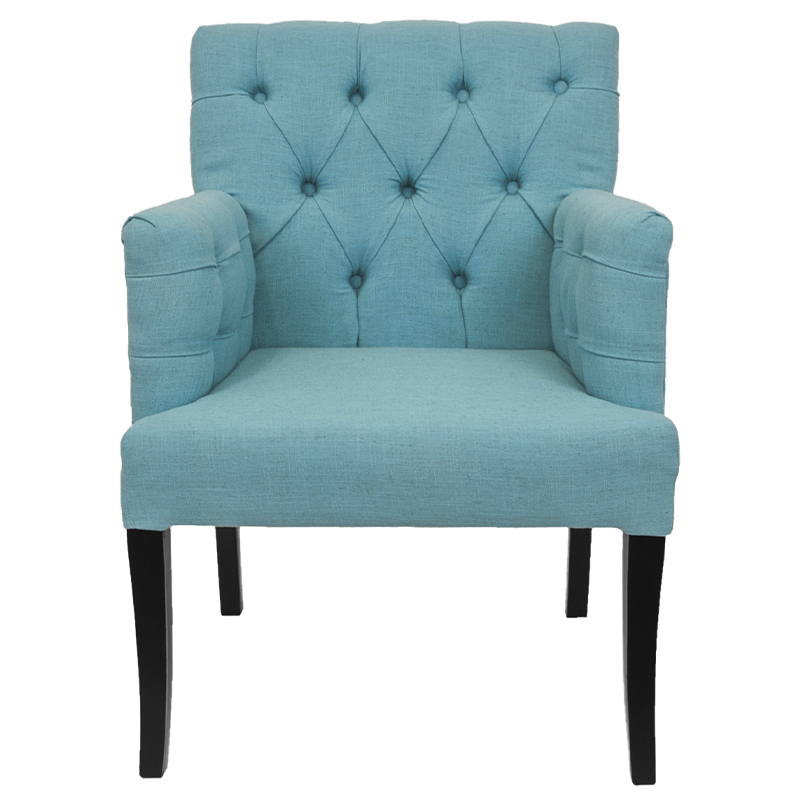 Кресло Addison Chic Armchair blue flax Бирюзовый Черный в Новосибирске | Loft Concept 