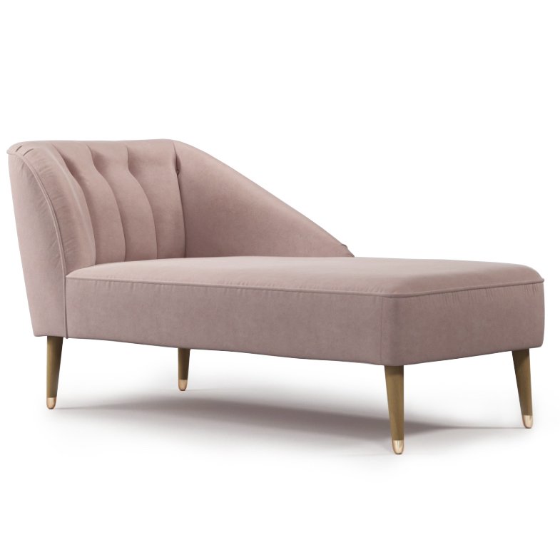 Кушетка Chaise Longue, Pink Cotton Velvet Розовый пастельный в Новосибирске | Loft Concept 