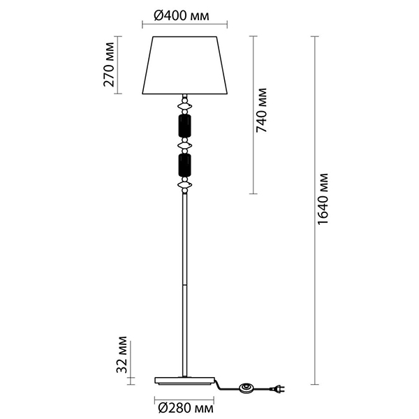 Торшер Iris Fabric Lampshade Floor lamp Candy в Новосибирске